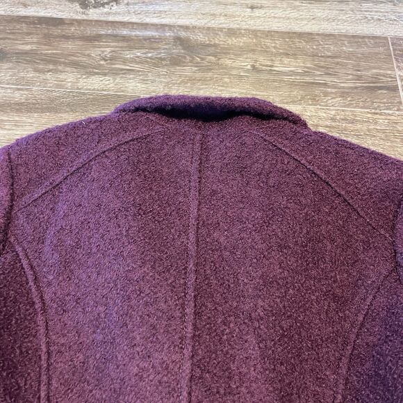 Guess Los Angeles Pea Coat Women’s M Burgundy Wool Blend Double Breast - Picture 9 of 16
